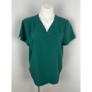 Figs Women's Deep Teal V-Neck Scrub Top
